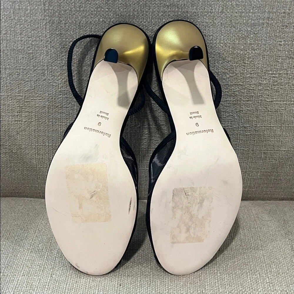 NEW Reformation Paula Slingback Sandal Black Size 9 - Picture 9 of 9